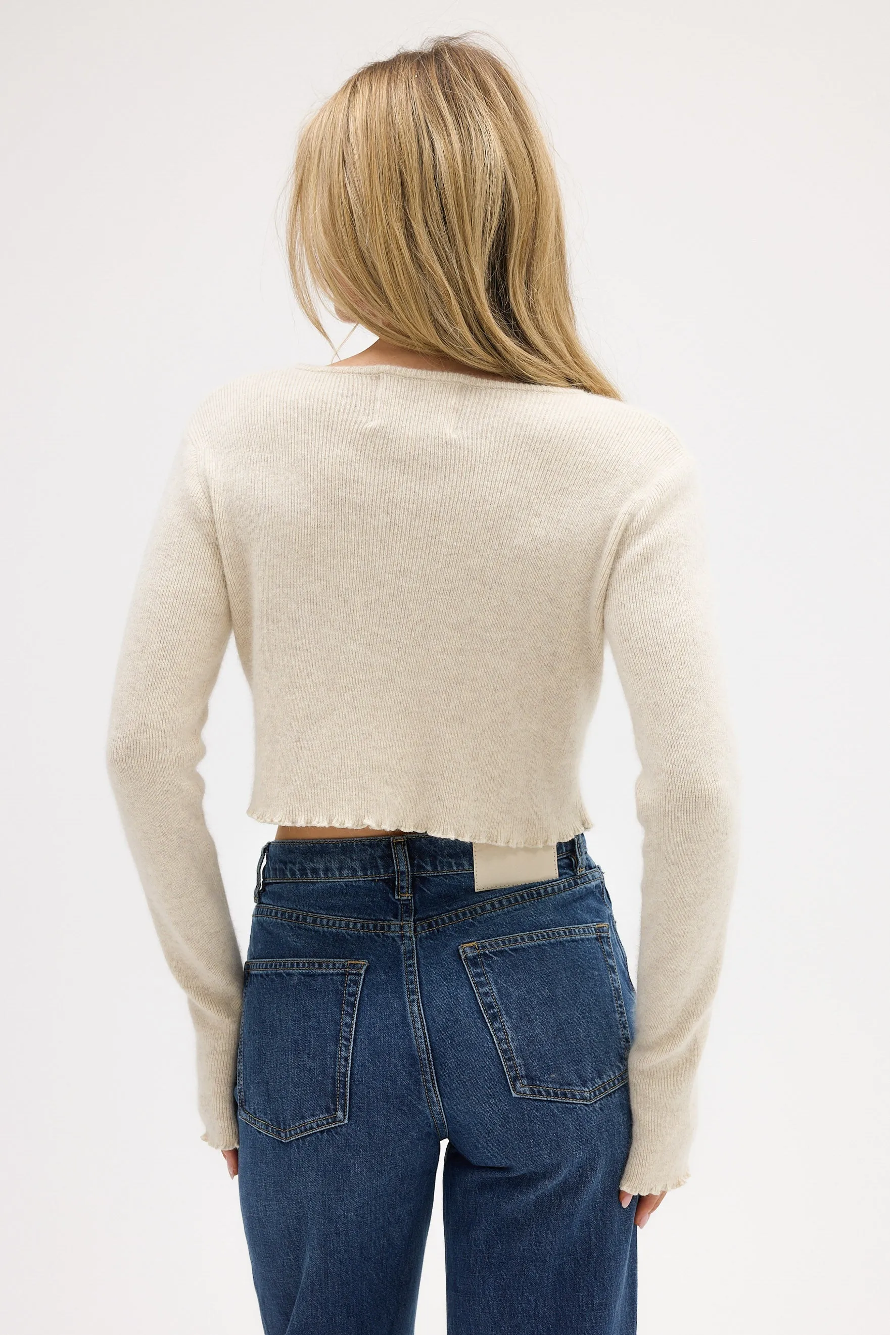 Rosette Cardigan - Oatmeal