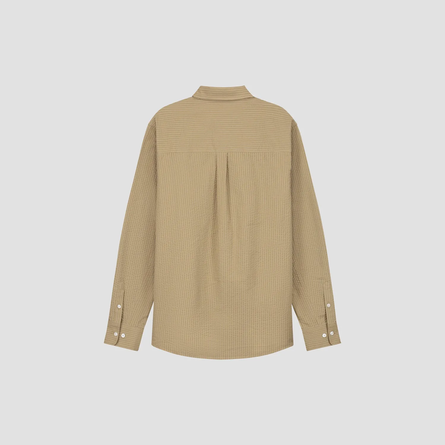 Seersucker Stripe Shirt - Brown