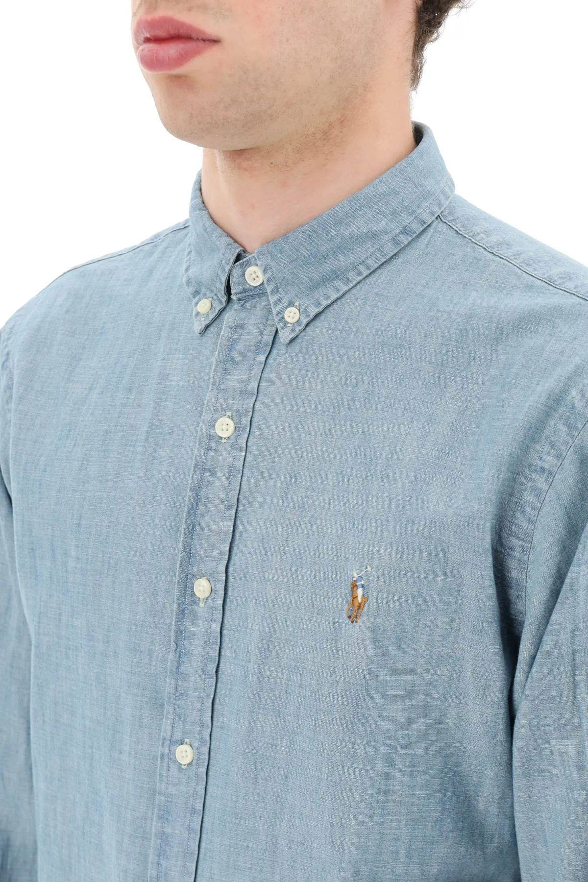 Slim Fit Shirt Stonewashed Chambray