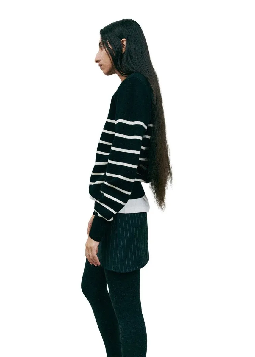 St Moritz Sweater - Black/Cream Stripes