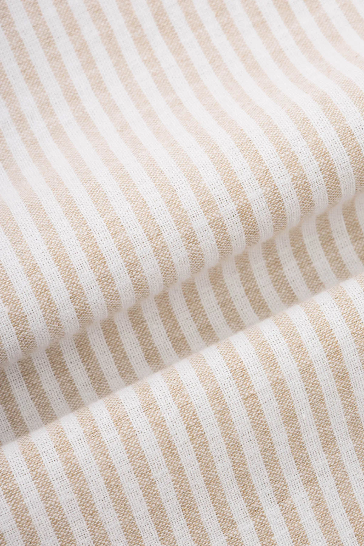 Striped Almond Beige & White Casual Shirt