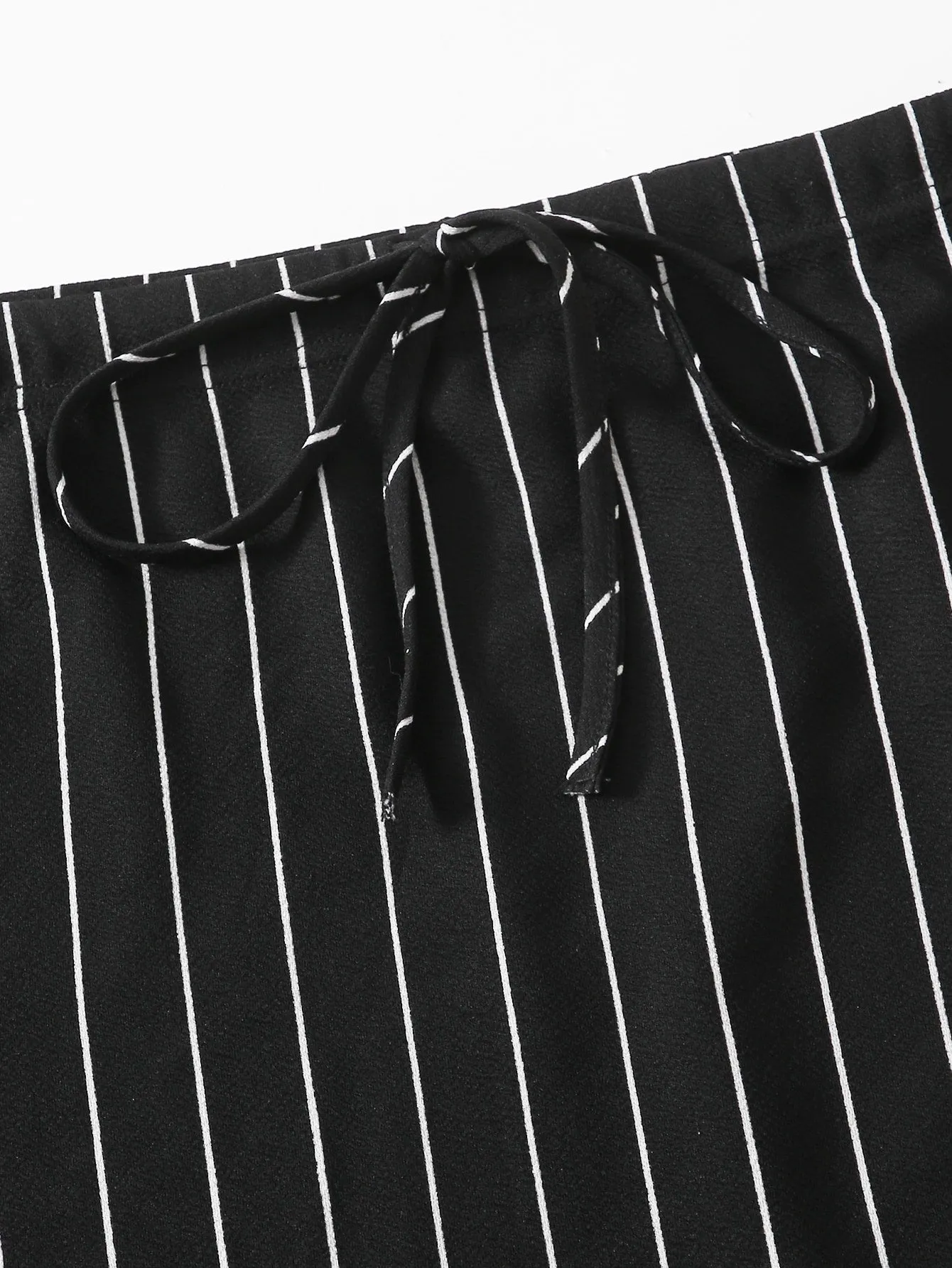 Striped Knot Knee Length Plus Size Skirt