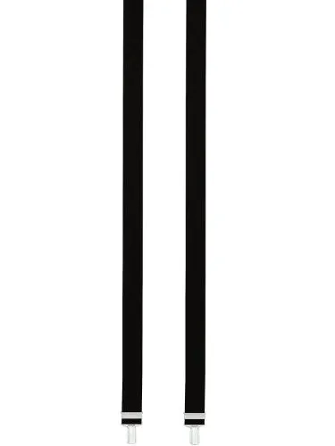 Suspenders black in solid colors with 4 stable clips - 25mm wide