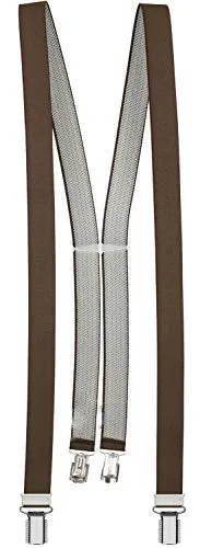 Suspenders Brown with 4 sturdy clips - 25mm Wide