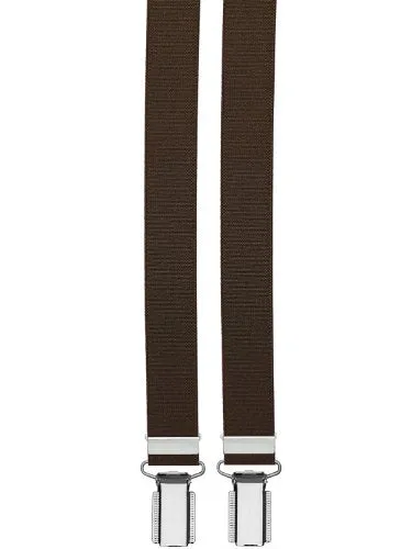 Suspenders Brown with 4 sturdy clips - 25mm Wide