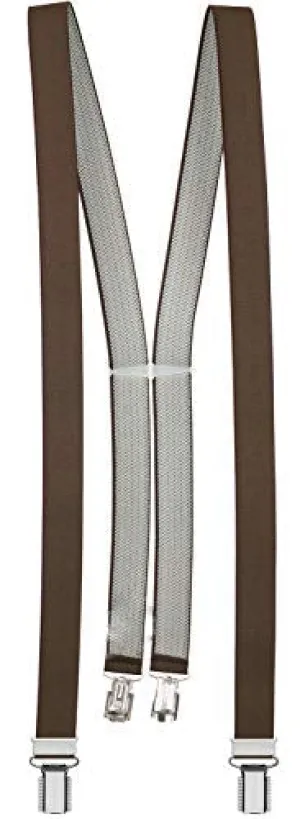 Suspenders Brown with 4 sturdy clips - 25mm Wide