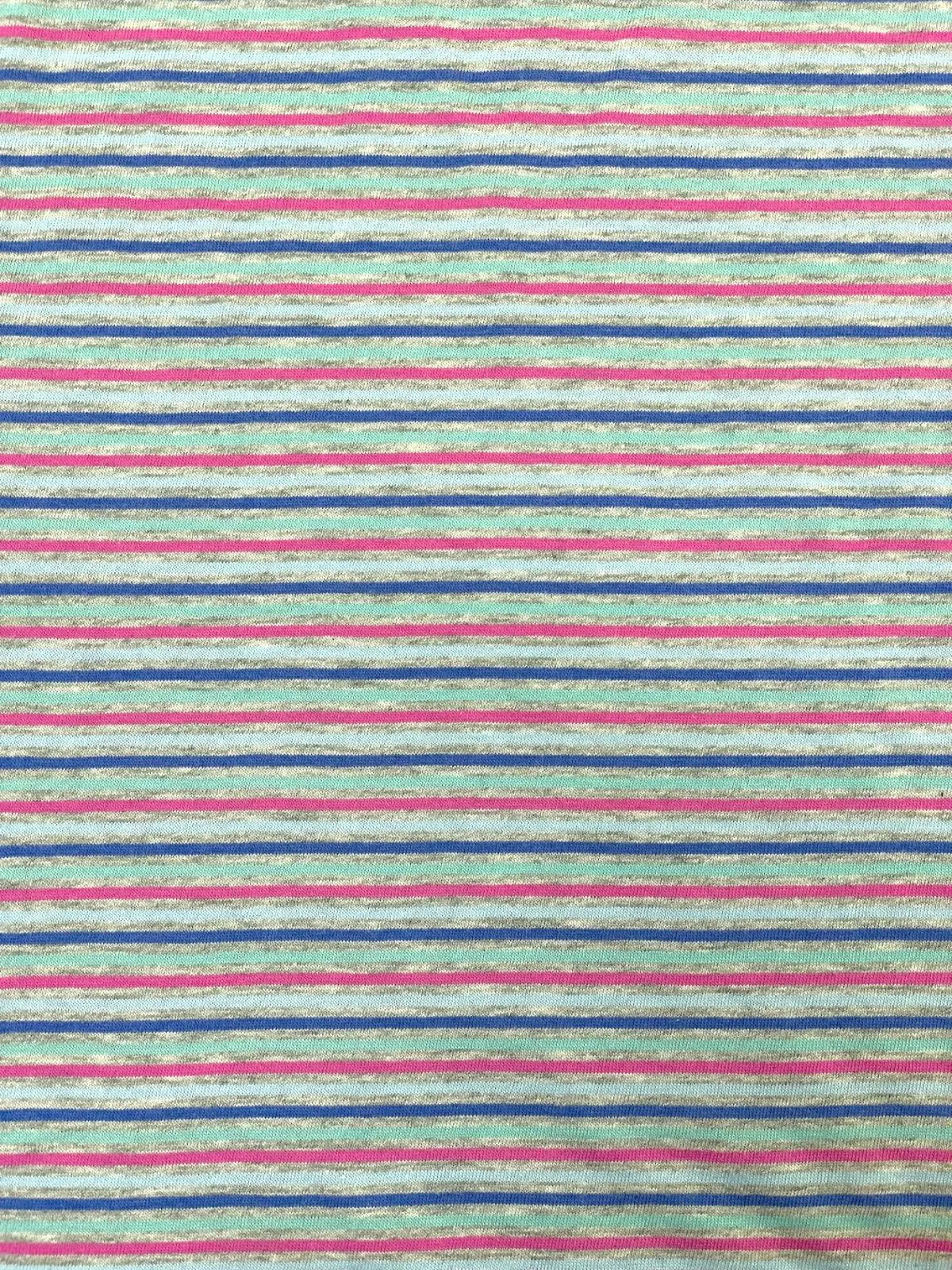 Swiss Stripe Cotton L/S Tee - Grey/Multi