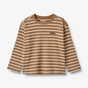 T-Shirt L/S Dallas - caramel stripe