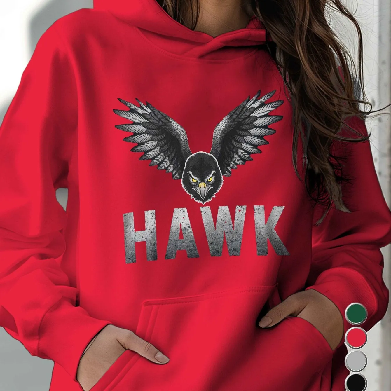 Teediy Menacing Hawk Illustration Casual Hoodies