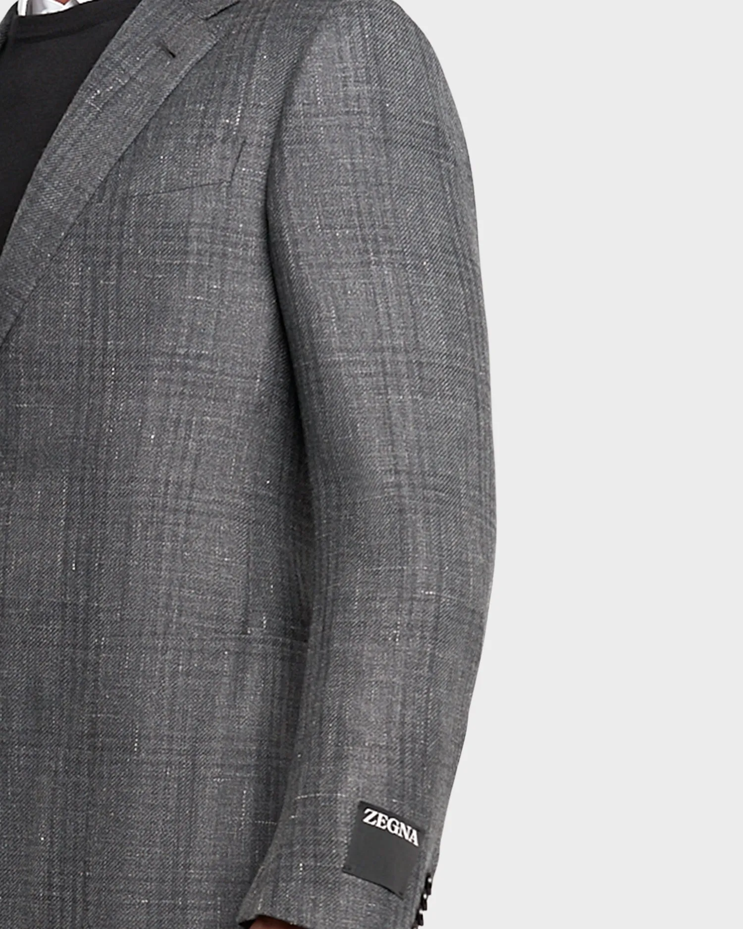 Tonal Check Cashmere Silk Hemp Sports Jacket