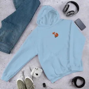 Trendy Embroidered Red Fox Cozy Unisex Hoodie