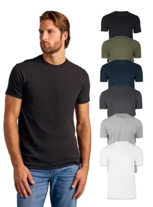True Classic Mens T-Shirts - Short Sleeve Crew Neck Plain Novelty T Shirt for Men, Pack of 6, Variety, L