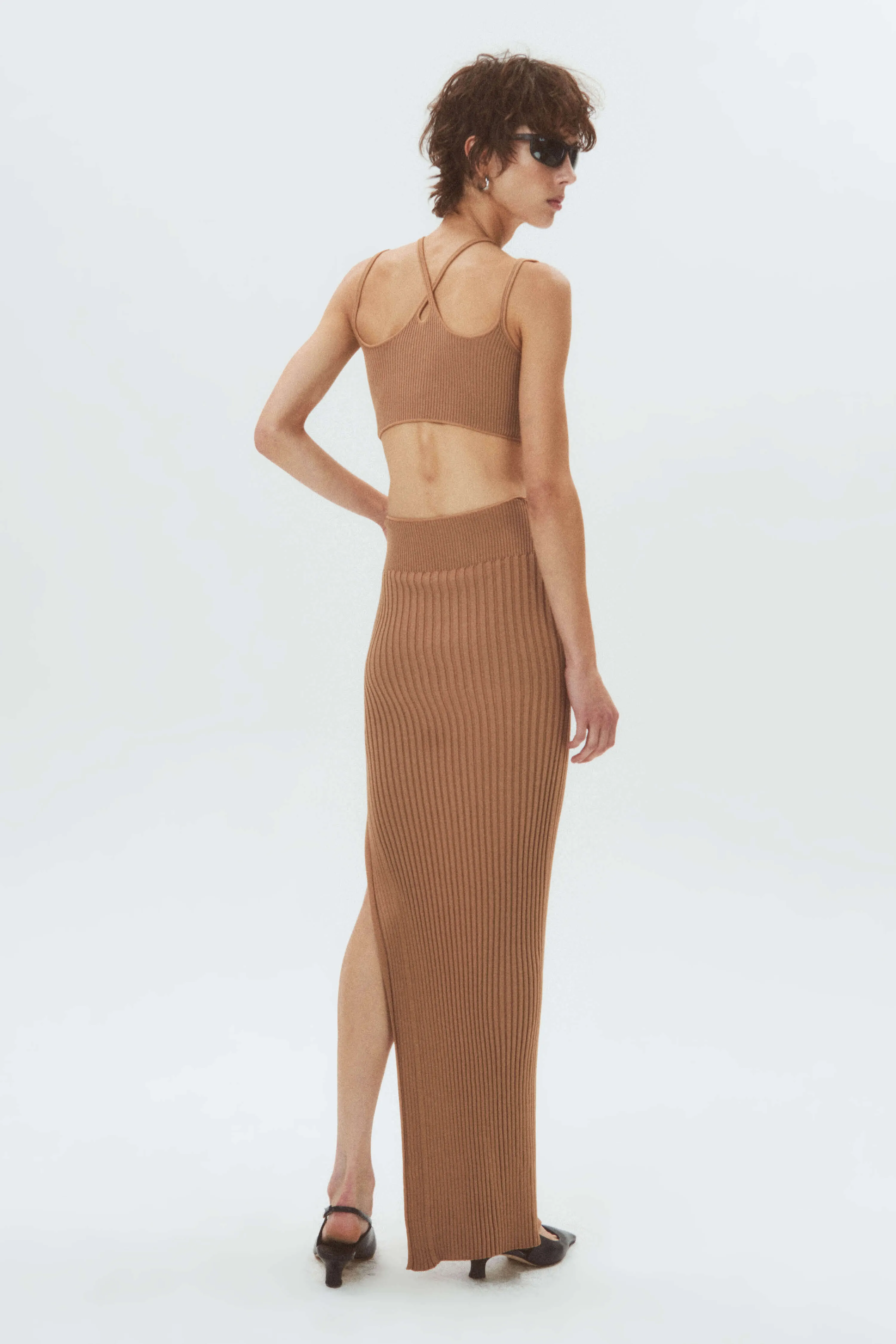 Twisted-Waist Maxi Dress