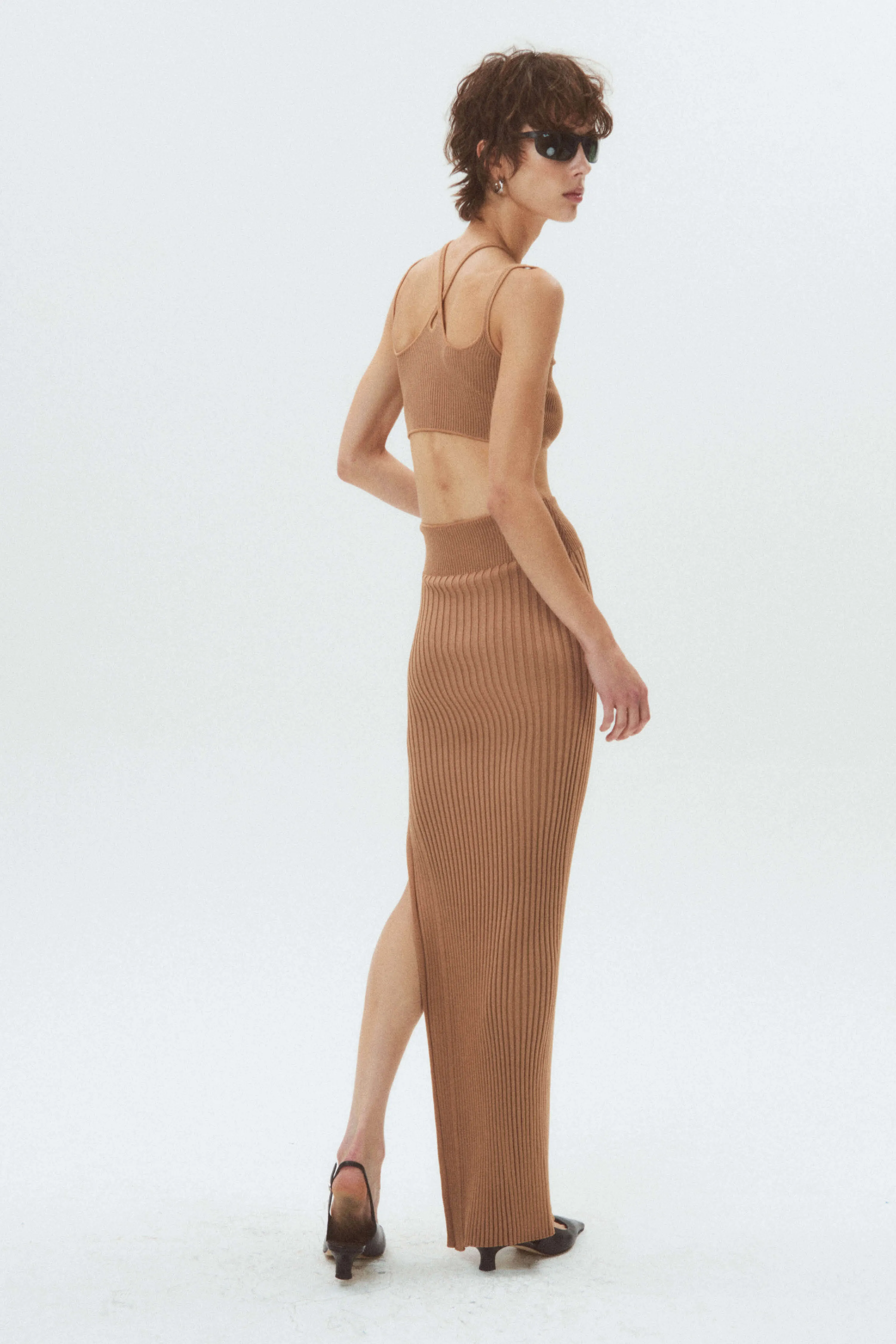 Twisted-Waist Maxi Dress