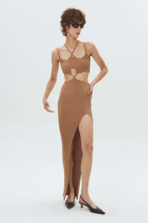 Twisted-Waist Maxi Dress
