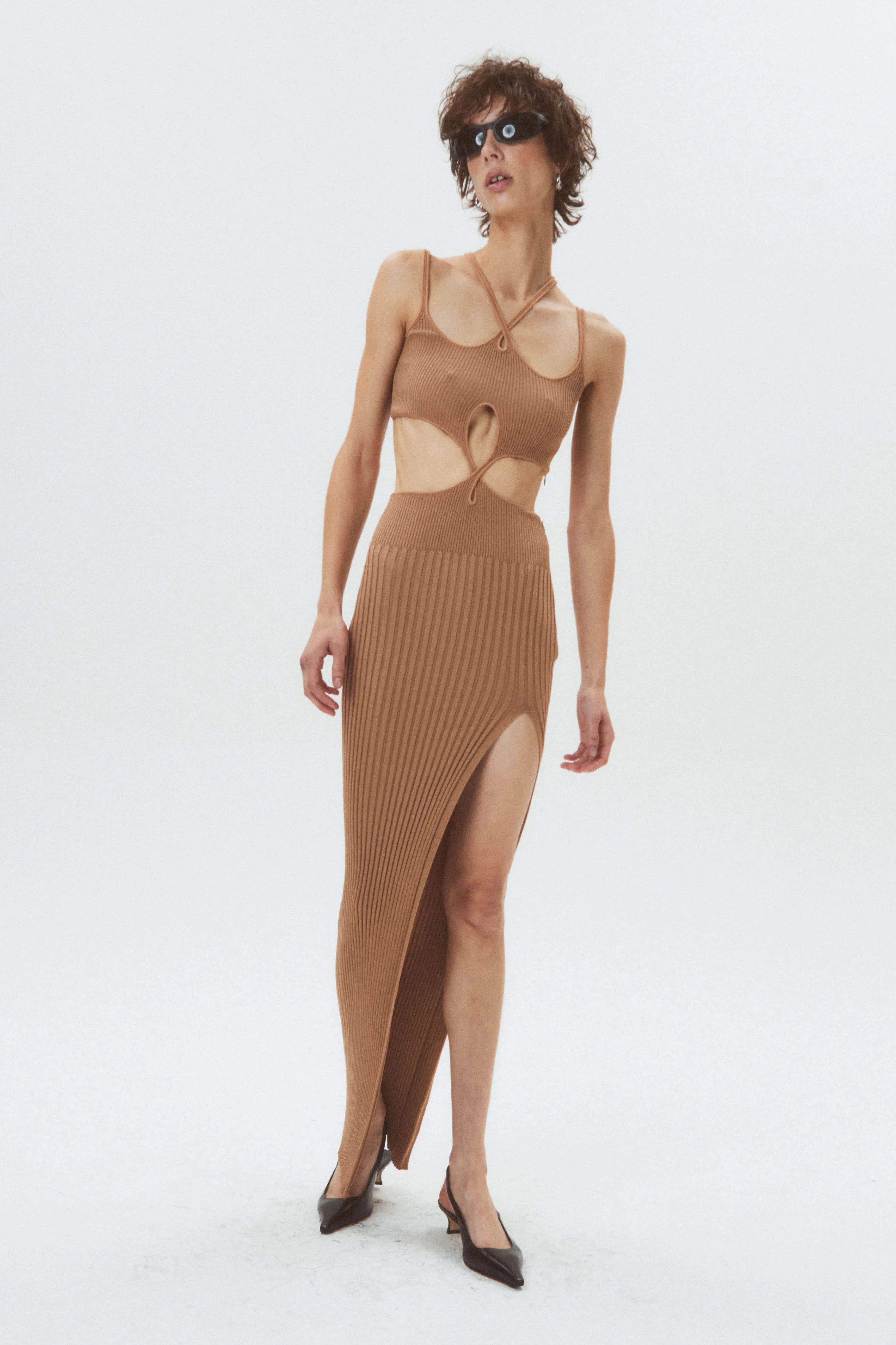 Twisted-Waist Maxi Dress