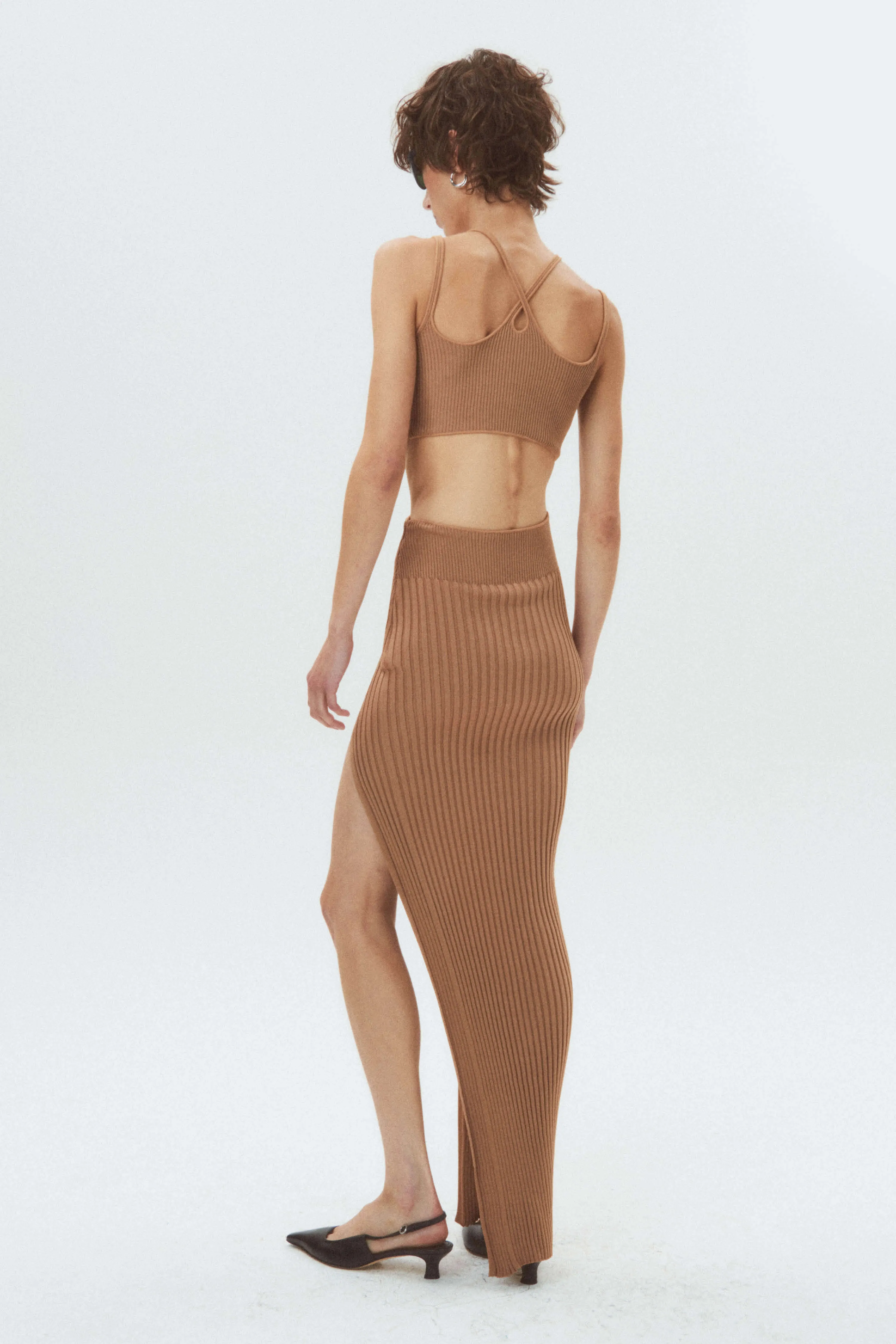 Twisted-Waist Maxi Dress