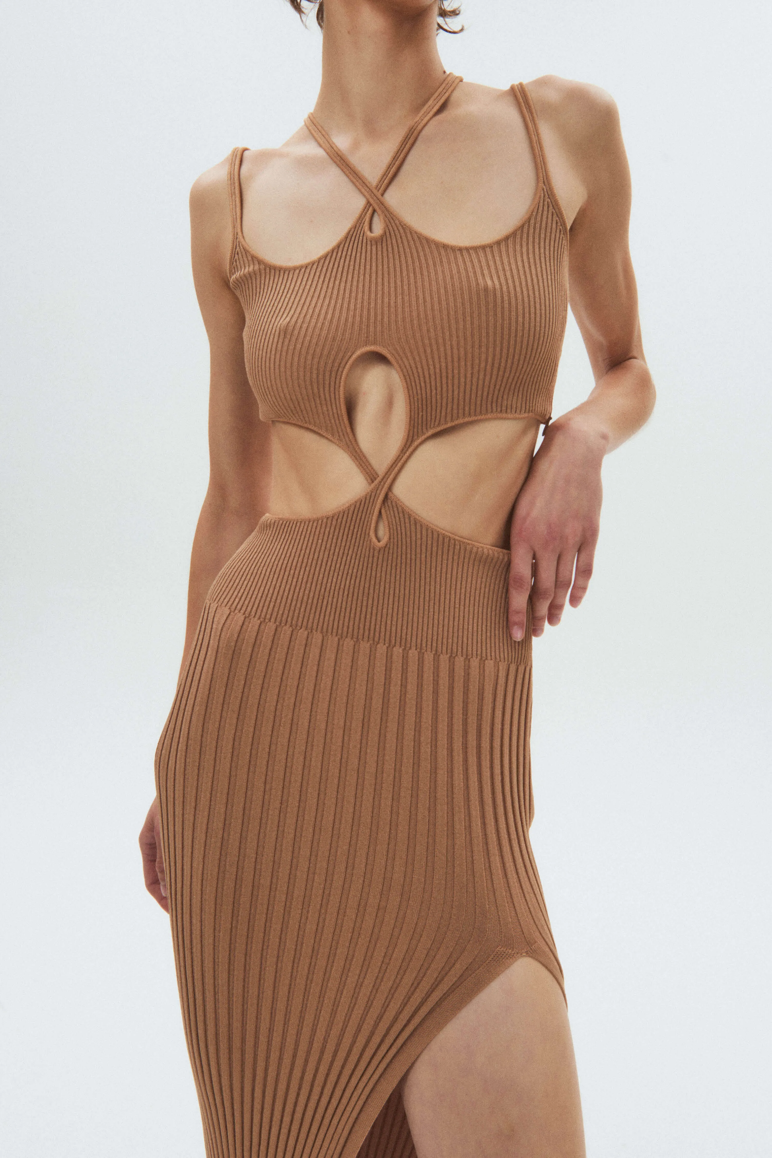 Twisted-Waist Maxi Dress
