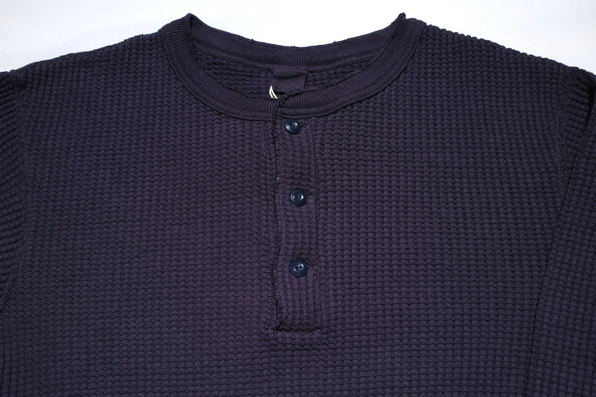 UES Ultra Heavyweight "Big Waffle" L/S Henley Thermal (Eggplant Navy)