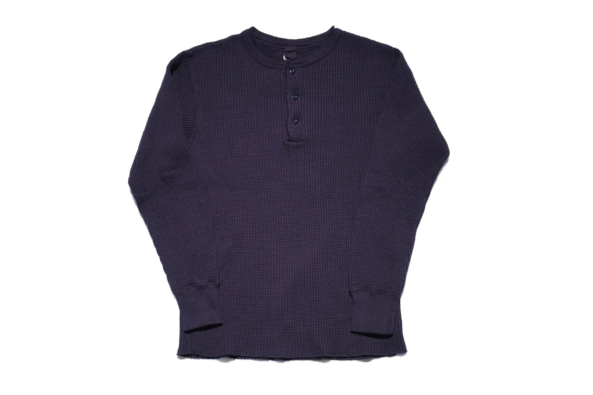 UES Ultra Heavyweight "Big Waffle" L/S Henley Thermal (Eggplant Navy)