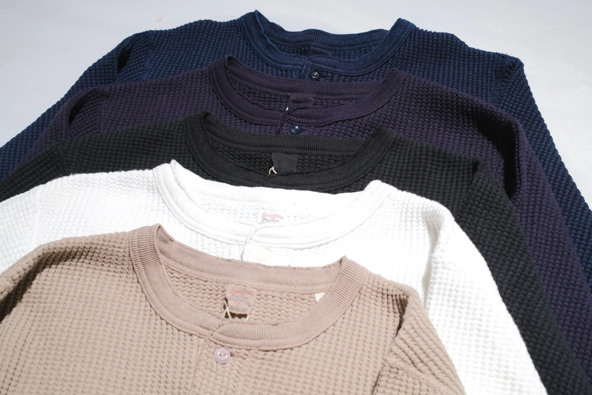 UES Ultra Heavyweight "Big Waffle" L/S Henley Thermal (Eggplant Navy)