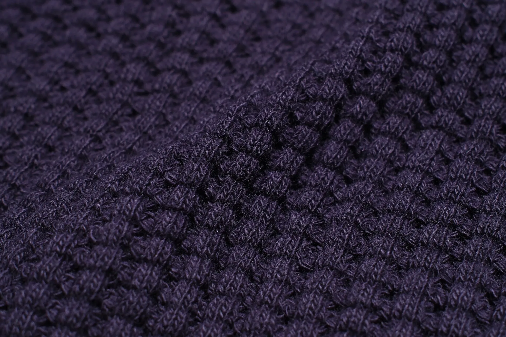 UES Ultra Heavyweight "Big Waffle" L/S Henley Thermal (Eggplant Navy)