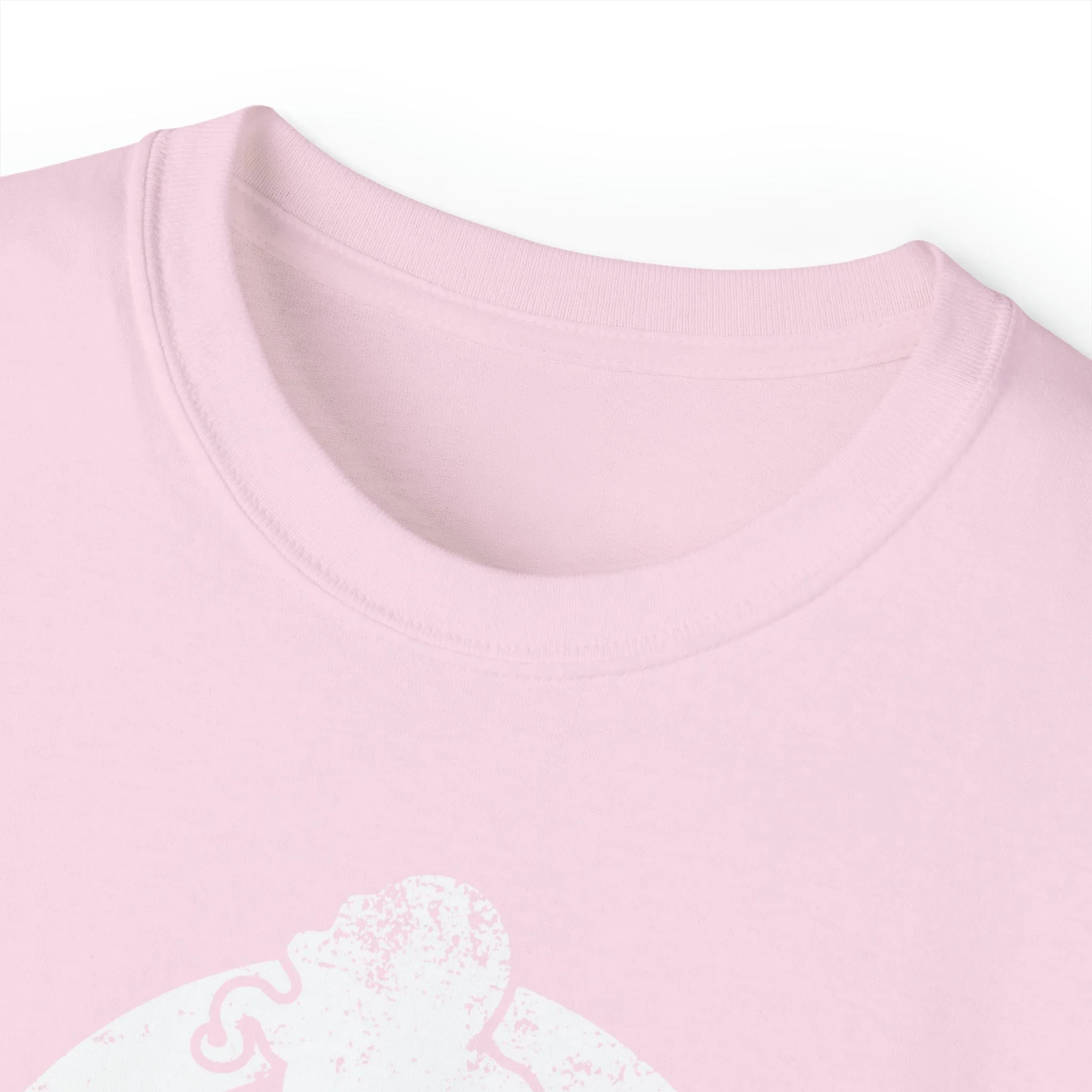 Unisex Ultra Cotton Tee - Distressed White Logo - Plain Back
