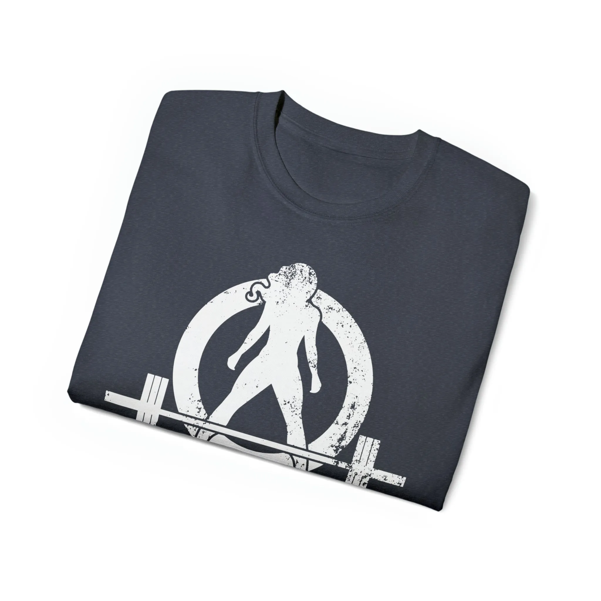 Unisex Ultra Cotton Tee - Distressed White Logo - Plain Back