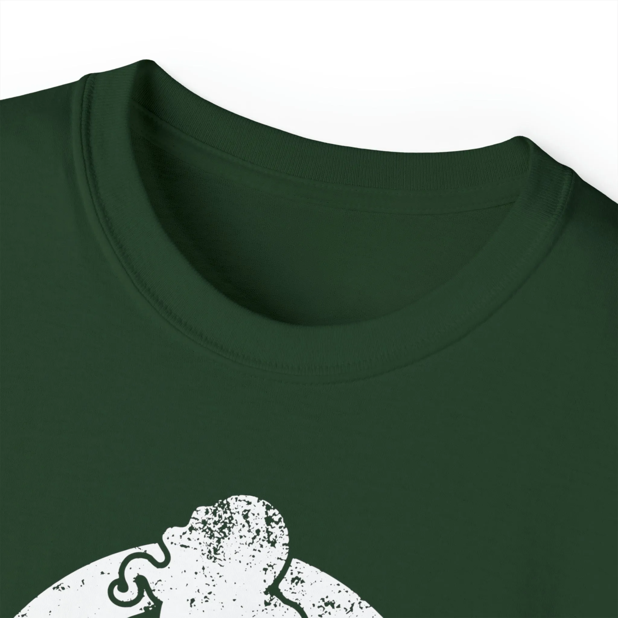 Unisex Ultra Cotton Tee - Distressed White Logo - Plain Back
