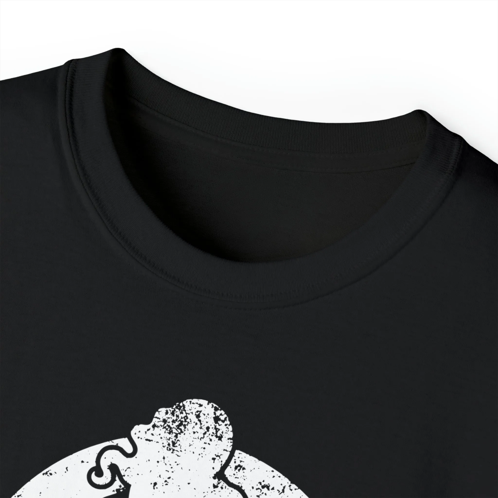 Unisex Ultra Cotton Tee - Distressed White Logo - Plain Back