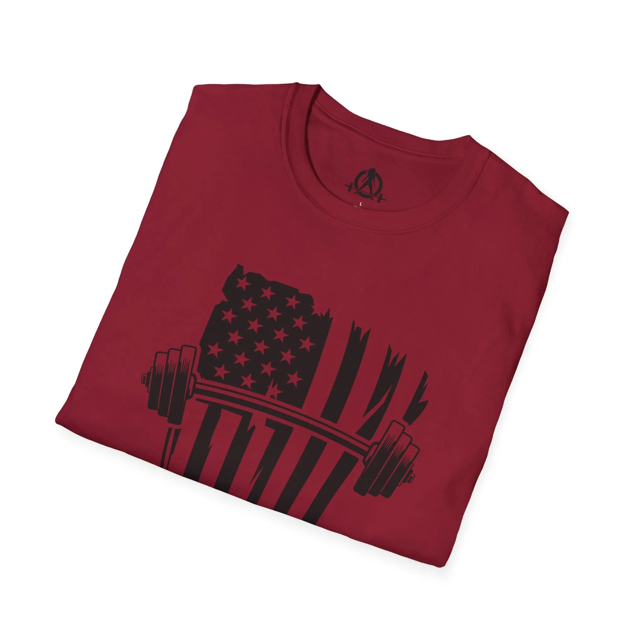 USA Barbell  - Unisex Softstyle T-Shirt - Black Logo - Plain Back