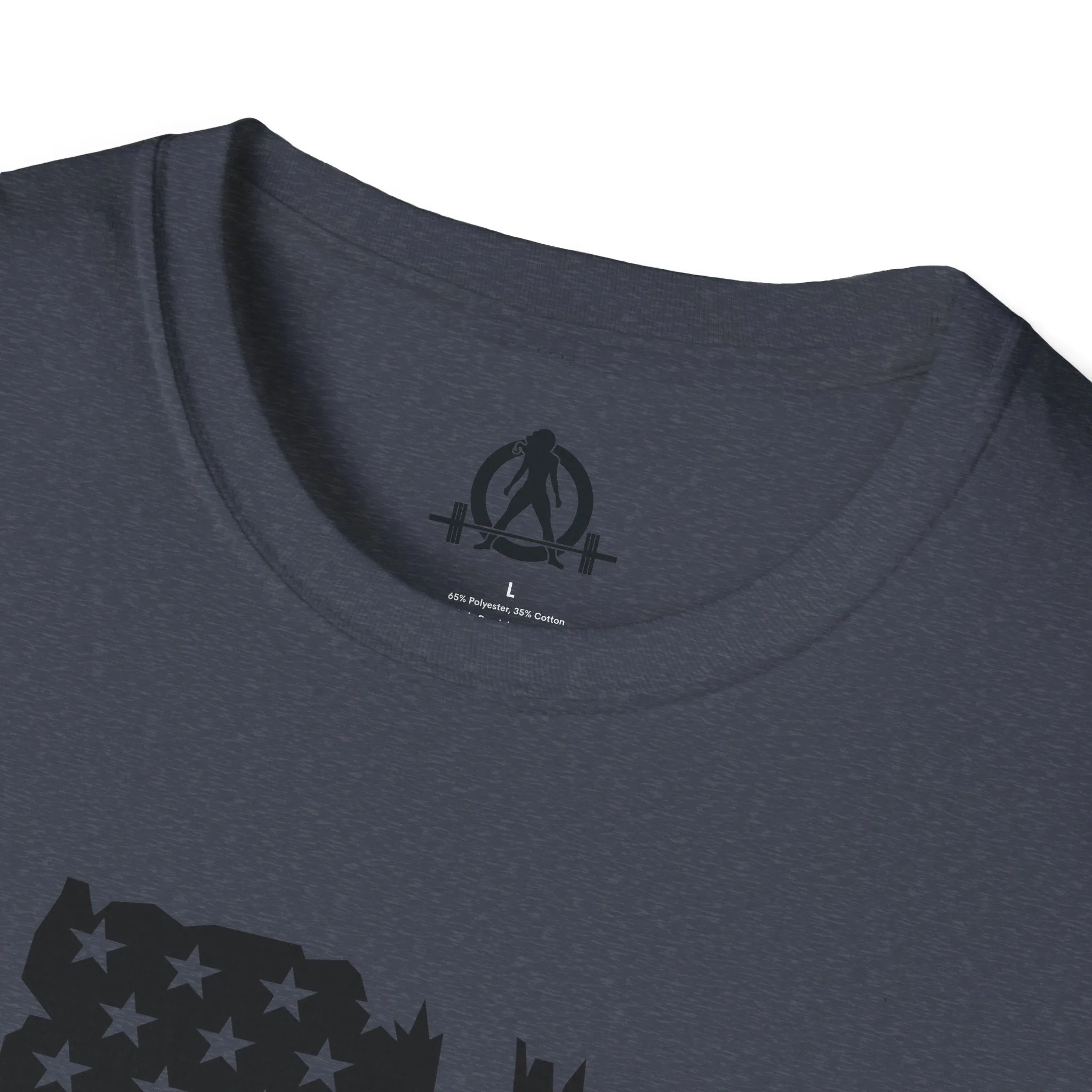 USA Barbell  - Unisex Softstyle T-Shirt - Black Logo - Plain Back