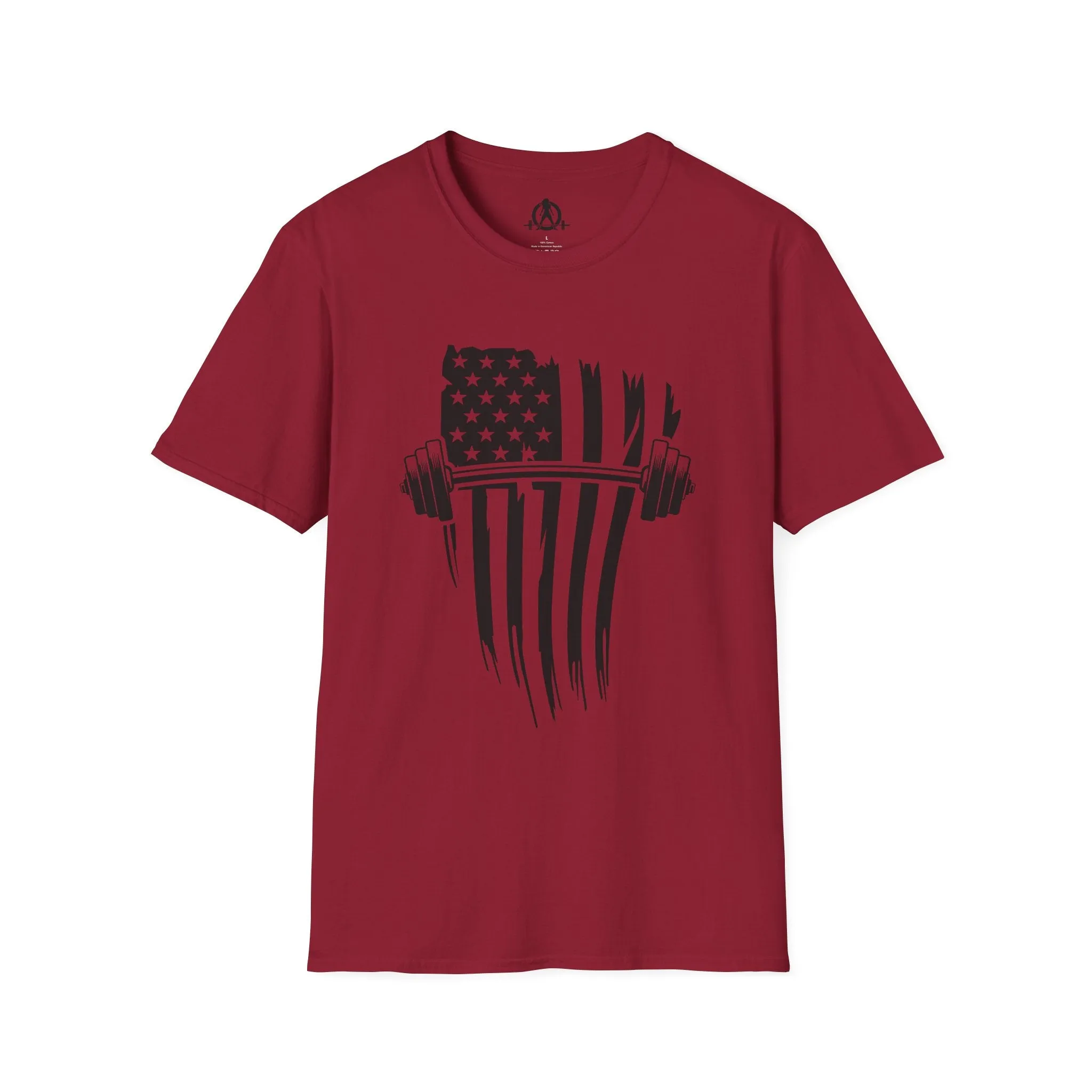 USA Barbell  - Unisex Softstyle T-Shirt - Black Logo - Plain Back