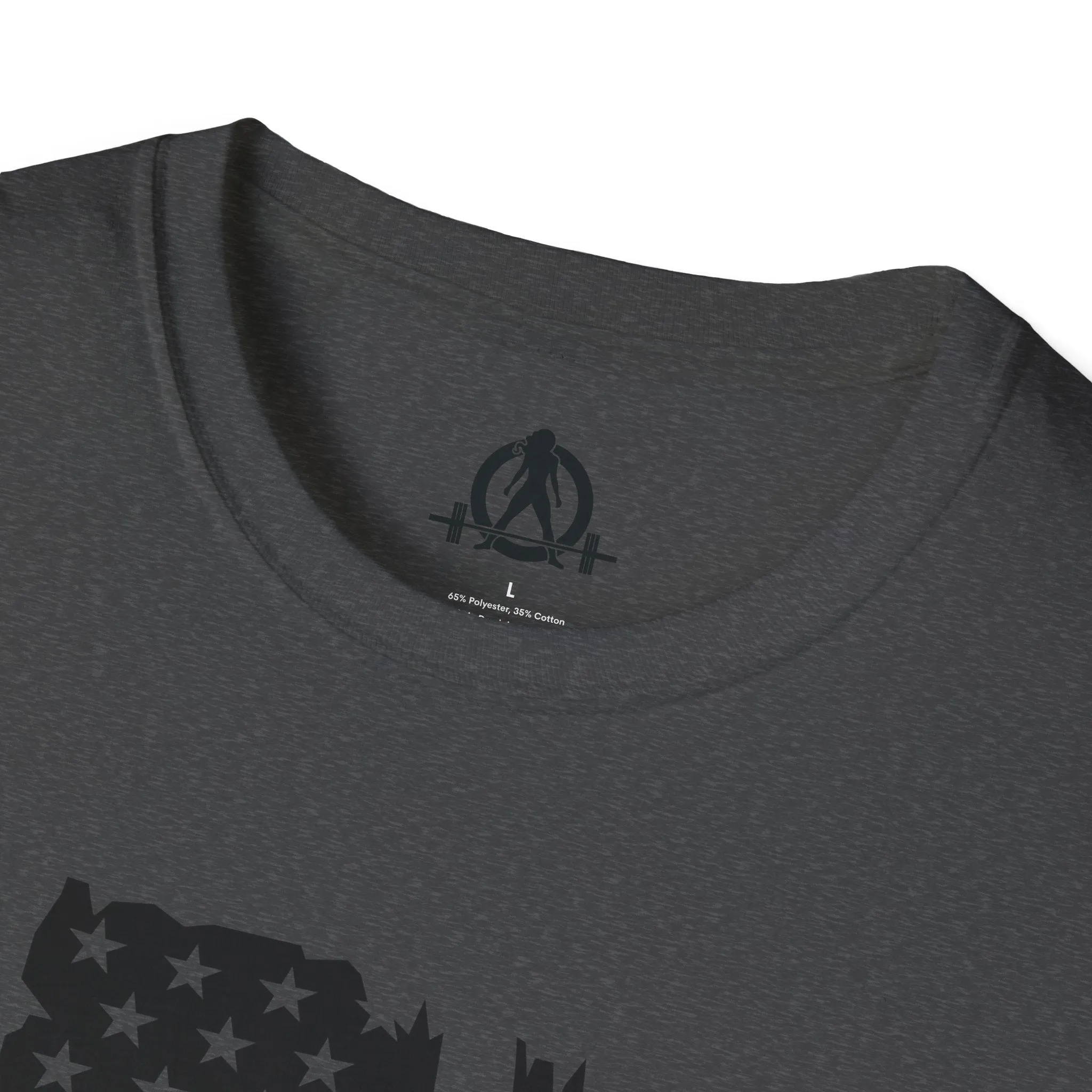 USA Barbell  - Unisex Softstyle T-Shirt - Black Logo - Plain Back