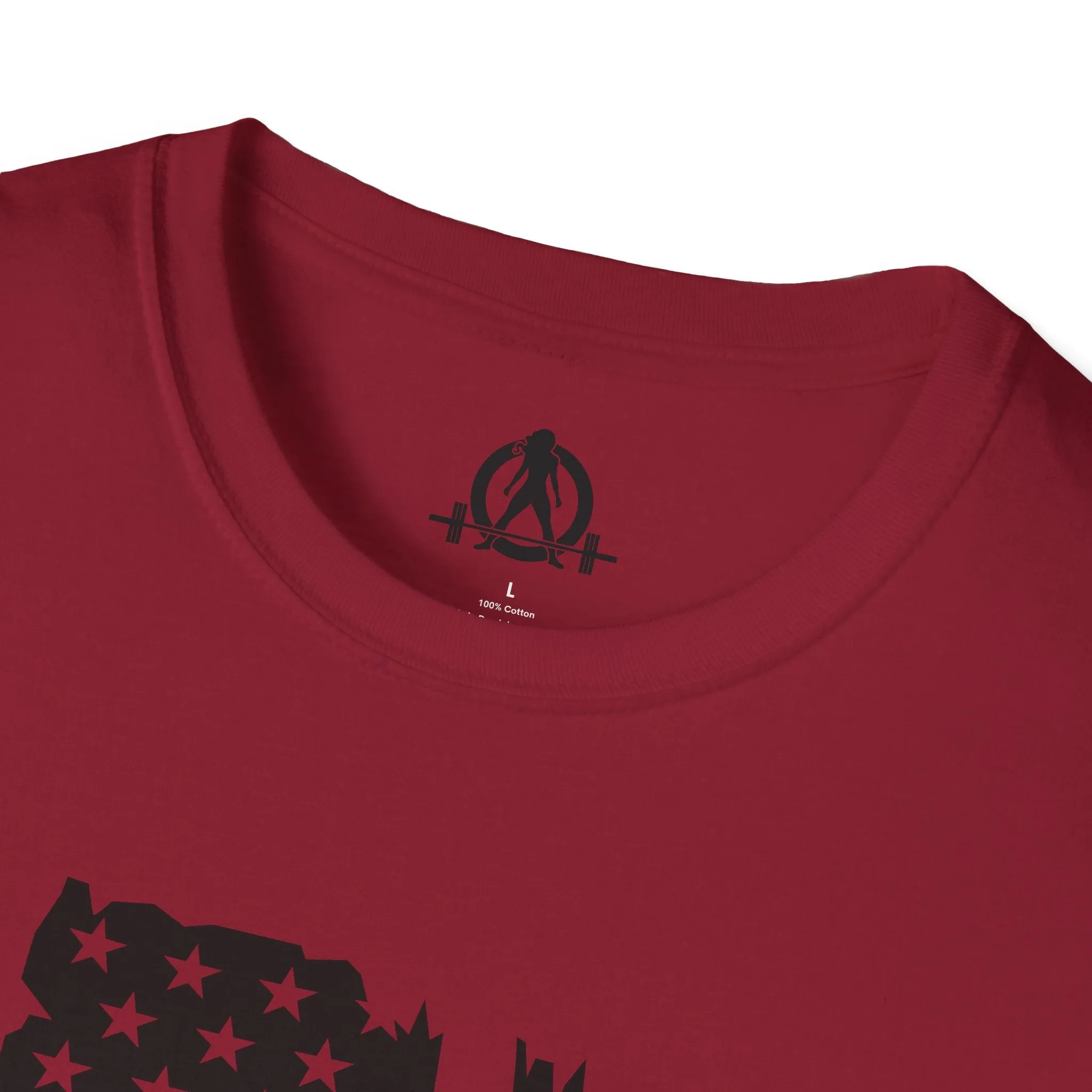 USA Barbell  - Unisex Softstyle T-Shirt - Black Logo - Plain Back