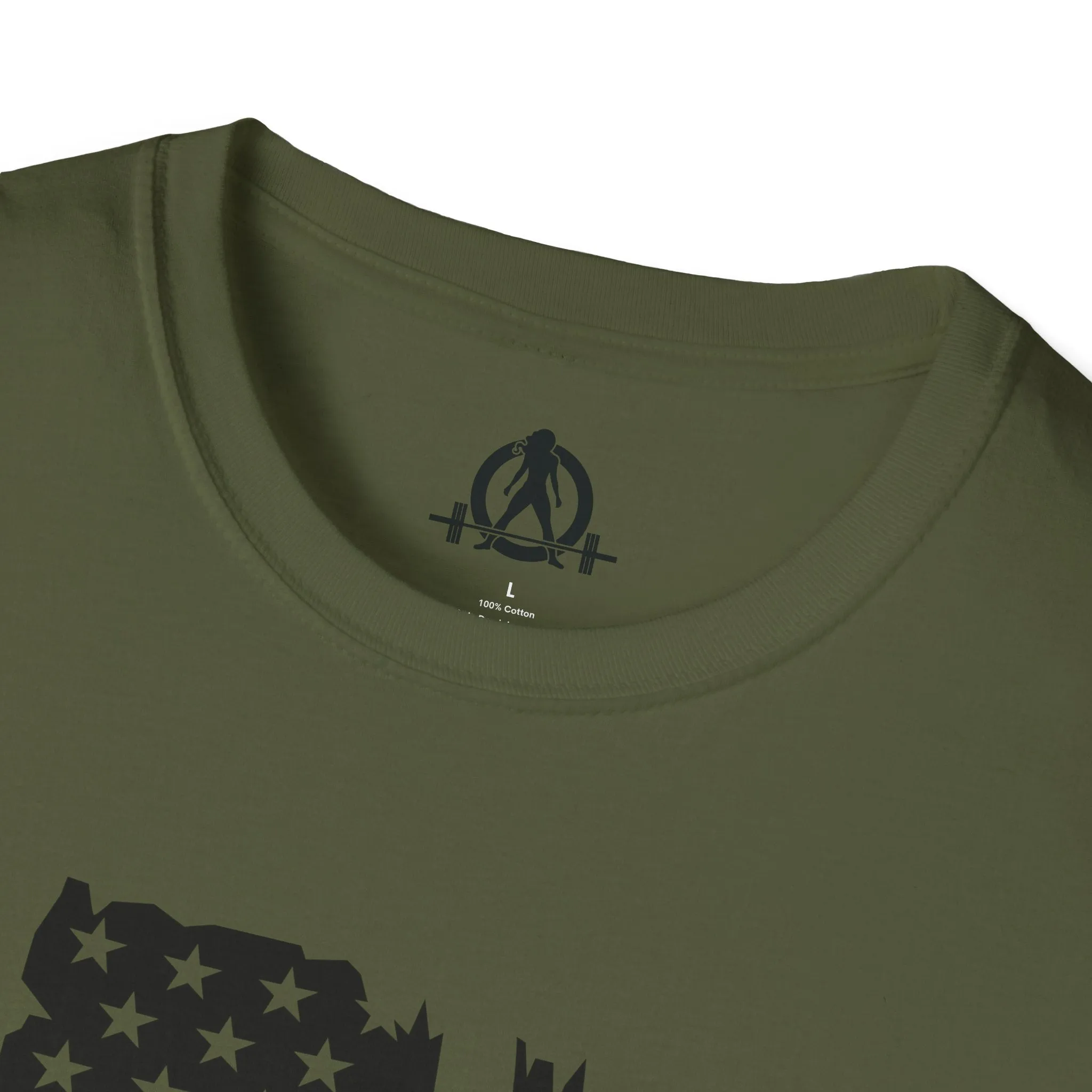 USA Barbell  - Unisex Softstyle T-Shirt - Black Logo - Plain Back
