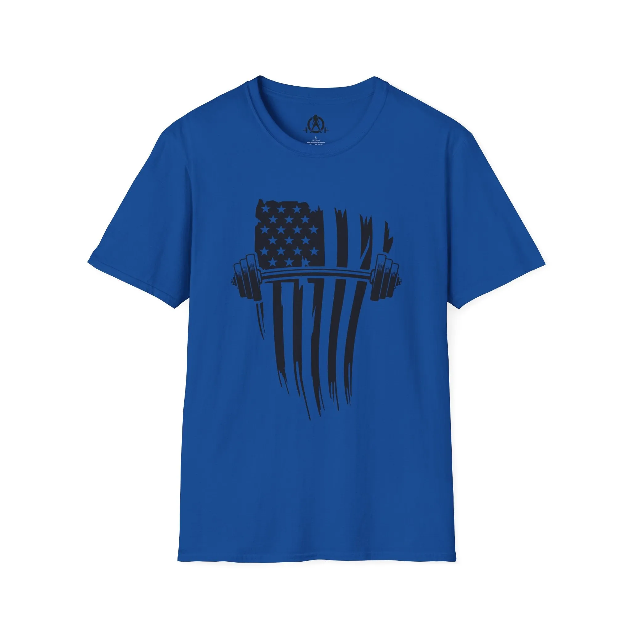 USA Barbell  - Unisex Softstyle T-Shirt - Black Logo - Plain Back