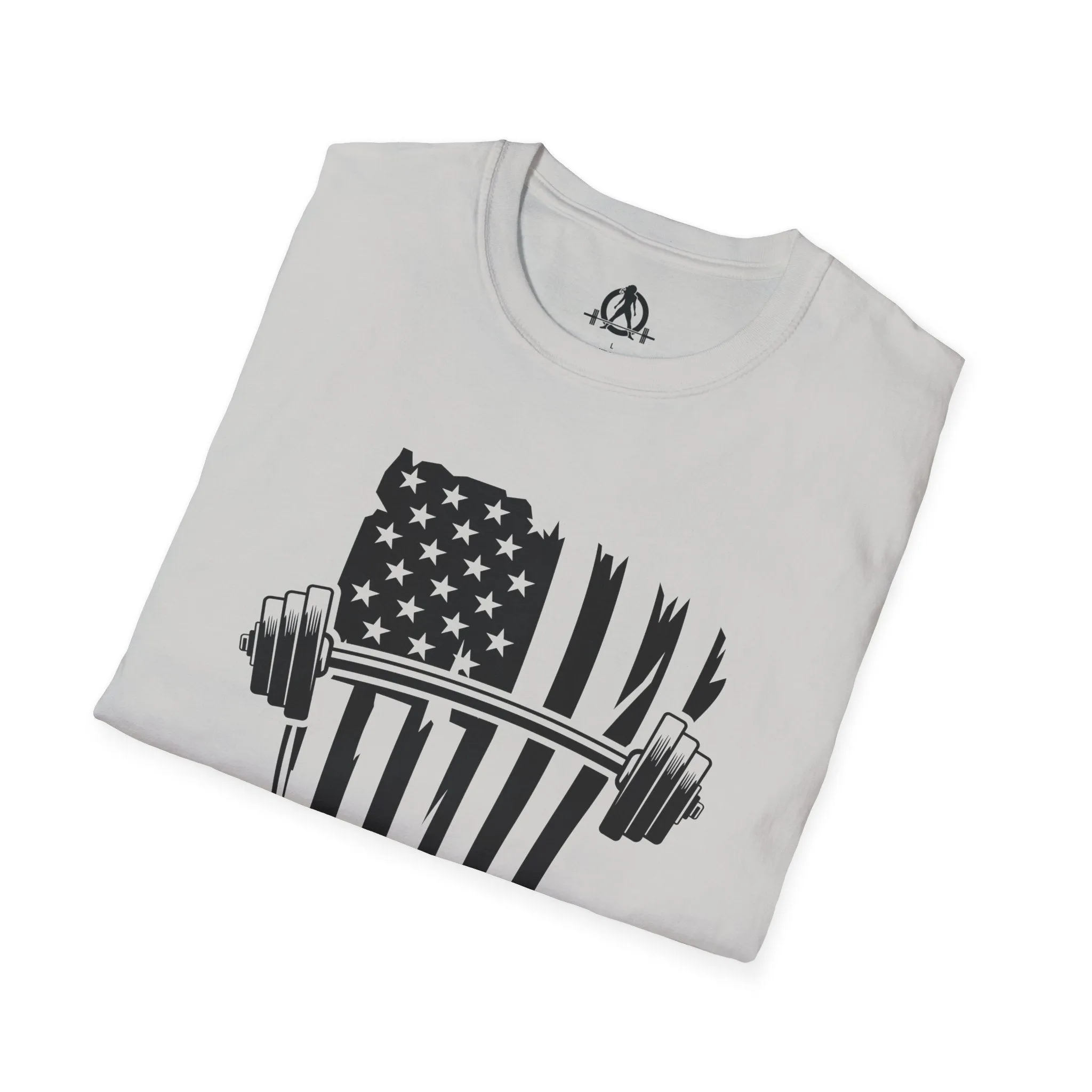 USA Barbell  - Unisex Softstyle T-Shirt - Black Logo - Plain Back