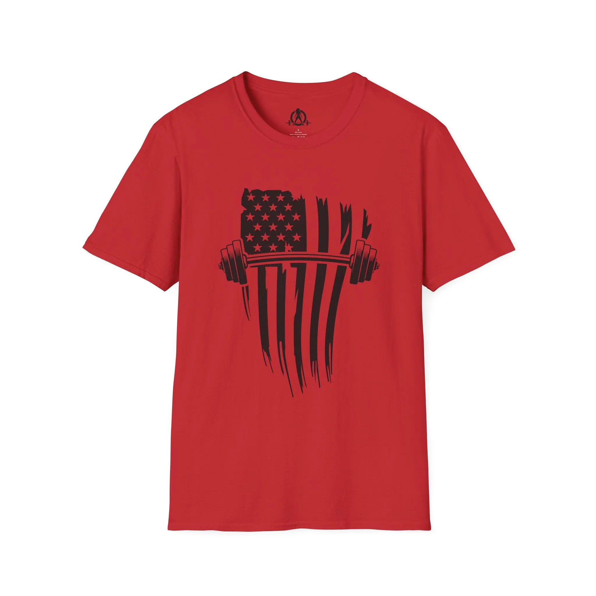 USA Barbell  - Unisex Softstyle T-Shirt - Black Logo - Plain Back