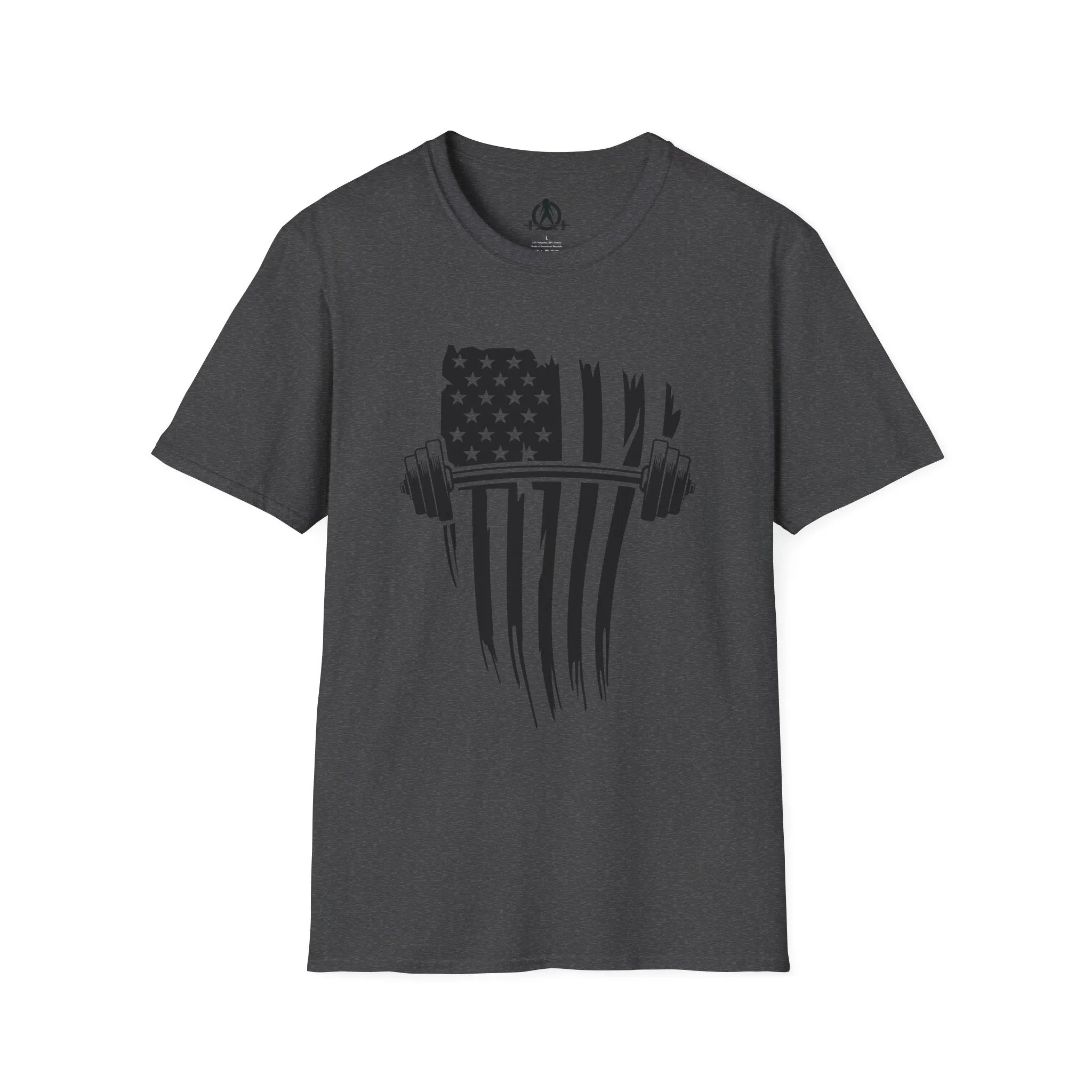 USA Barbell  - Unisex Softstyle T-Shirt - Black Logo - Plain Back