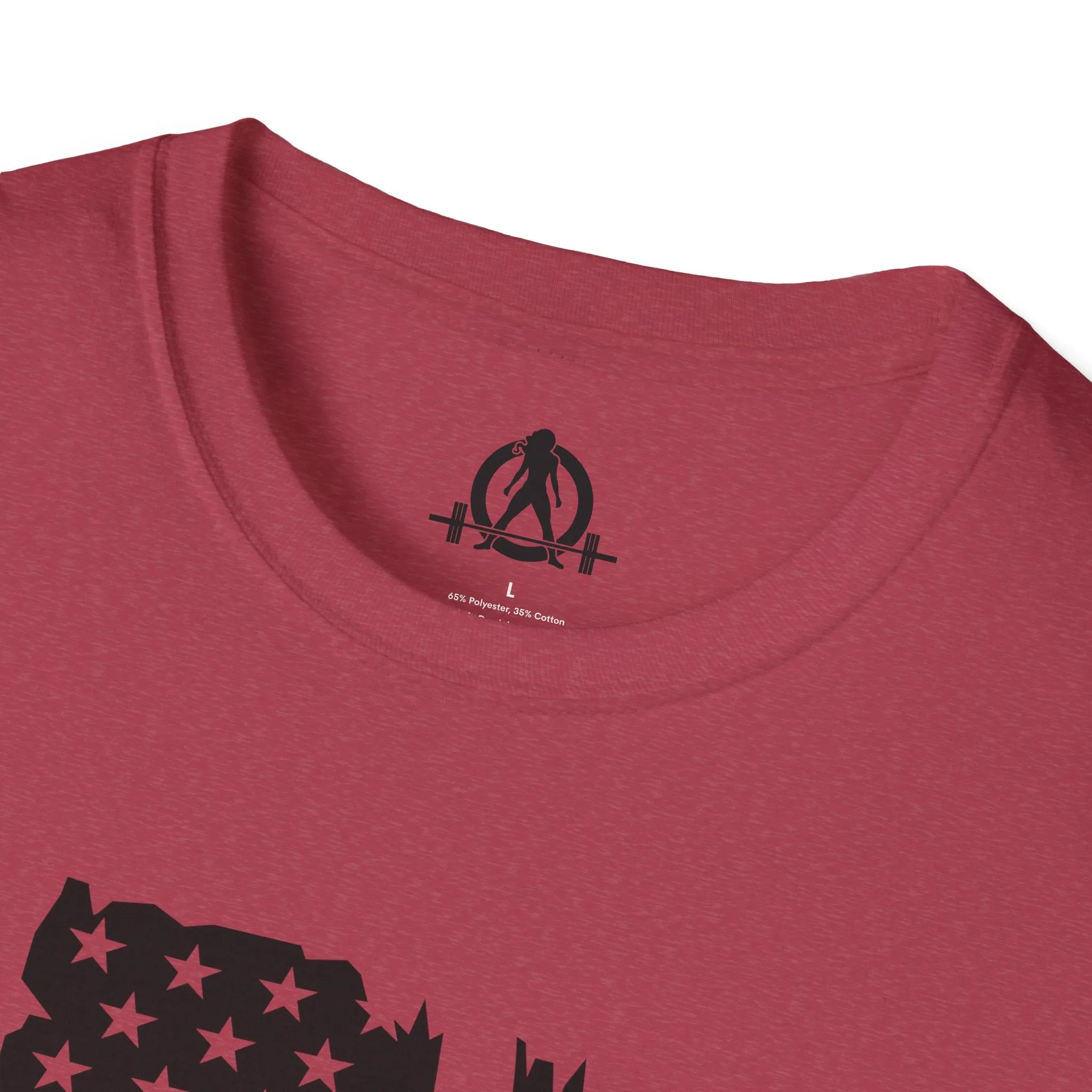 USA Barbell  - Unisex Softstyle T-Shirt - Black Logo - Plain Back
