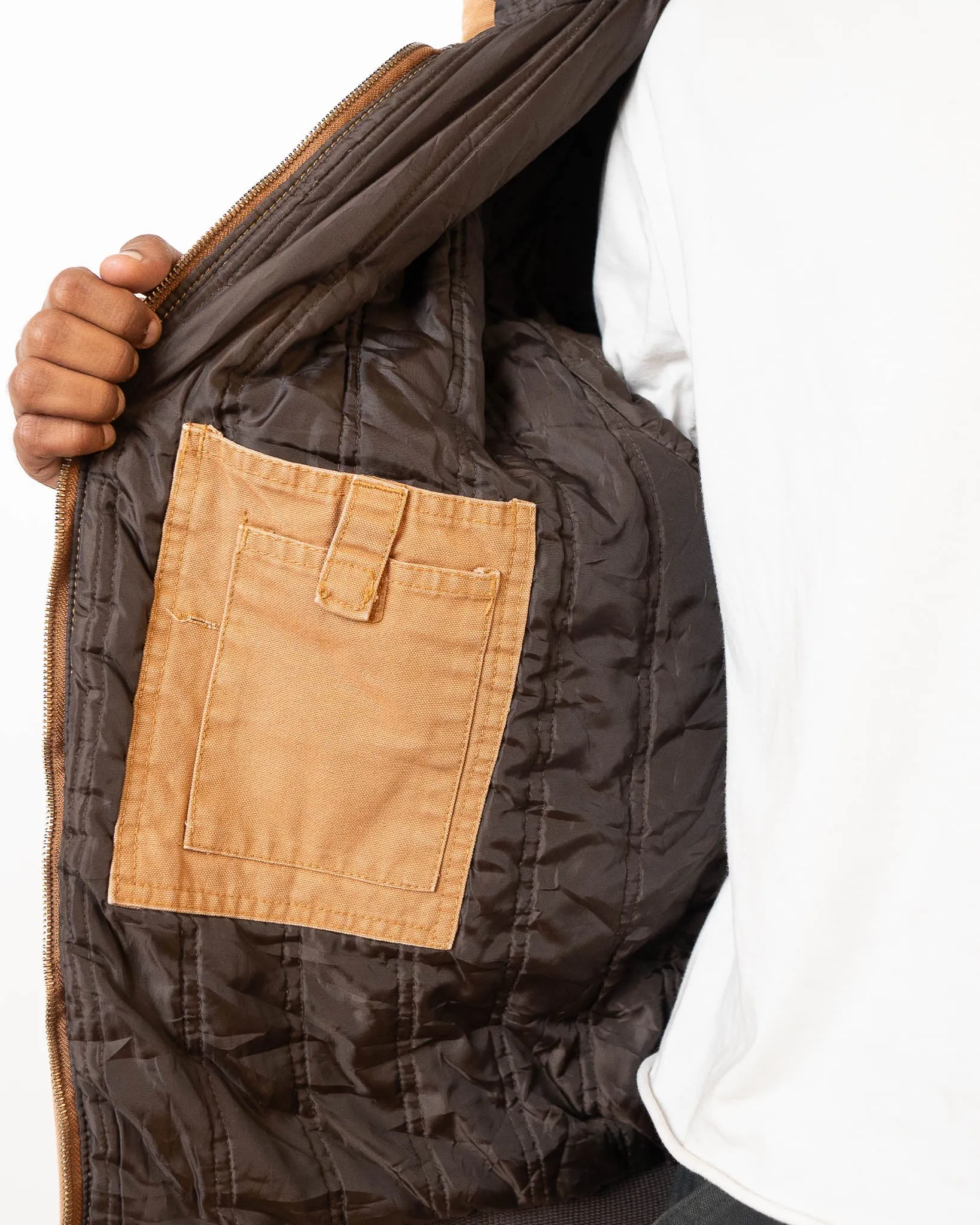 Vintage Tan Hooded Jacket