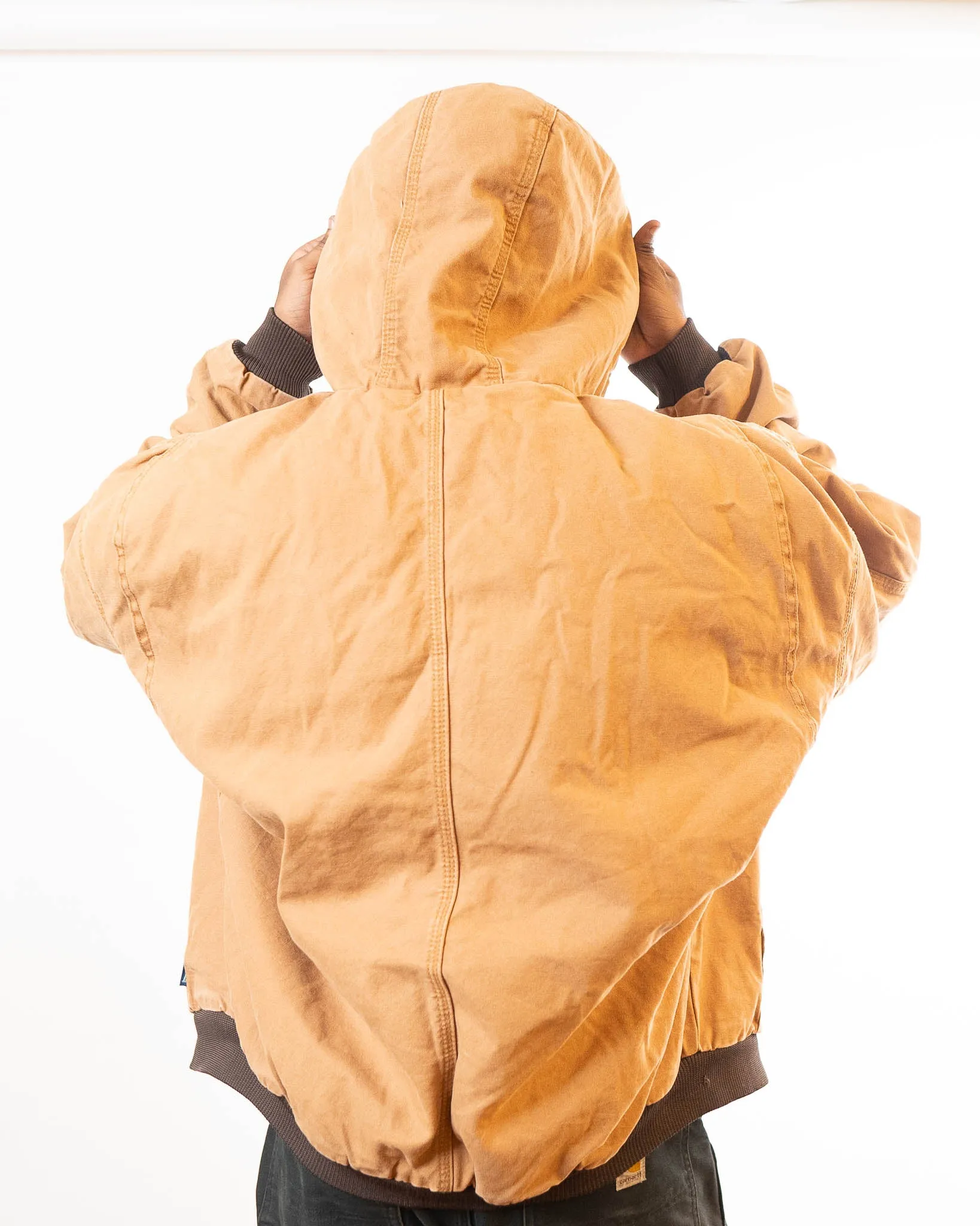 Vintage Tan Hooded Jacket