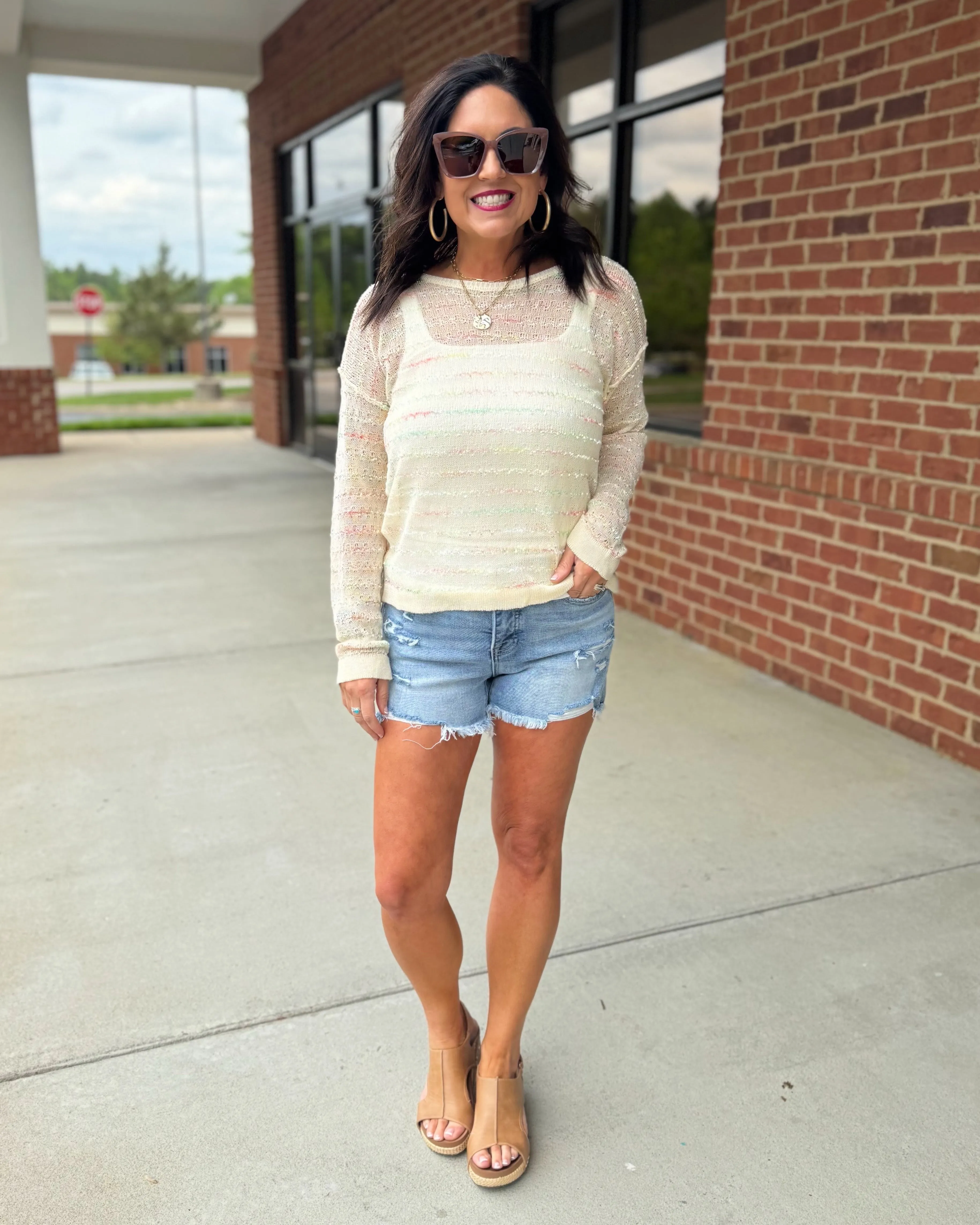 Violet Twist Back Sweater in Cream