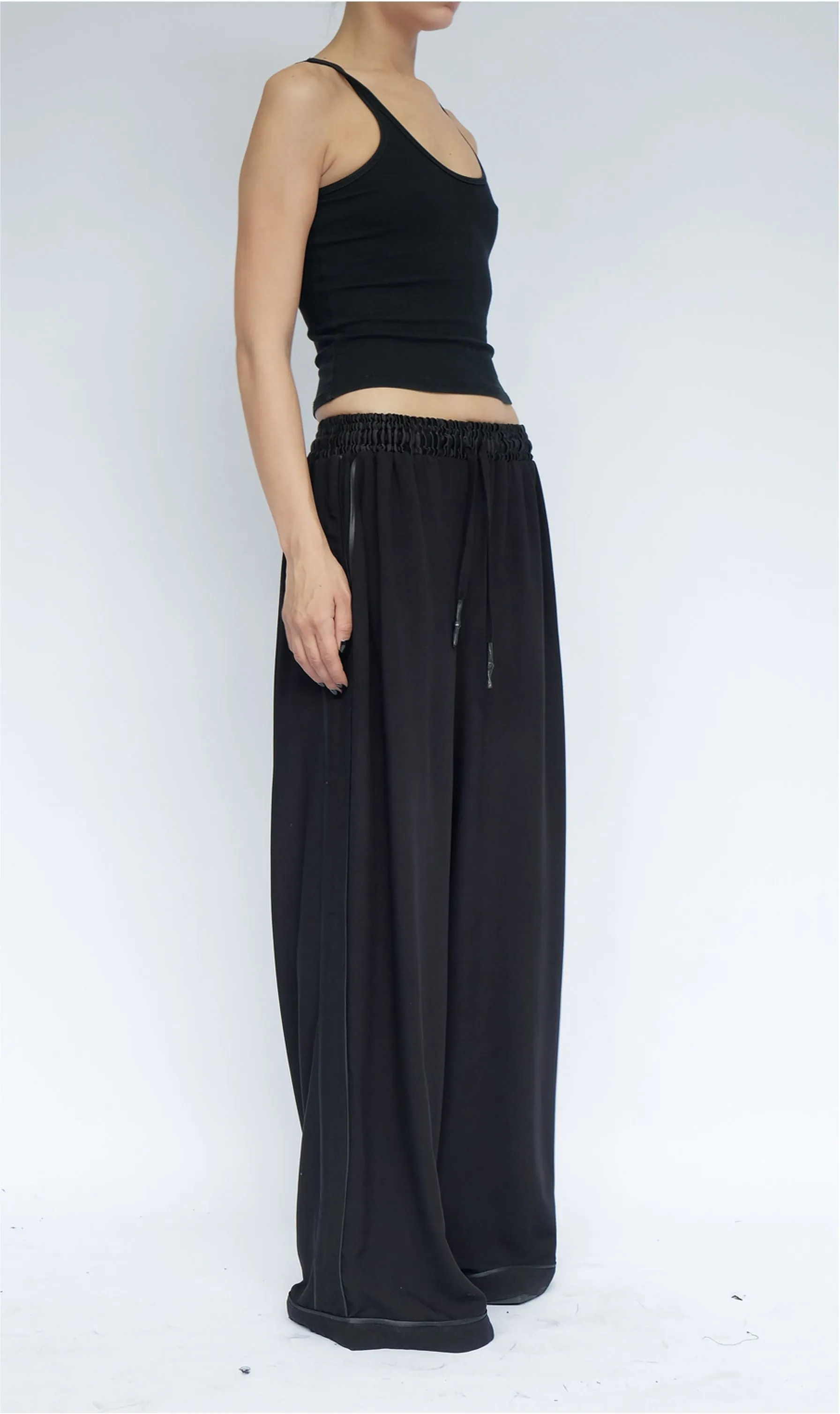 Washed Cotton Wide  Trousers