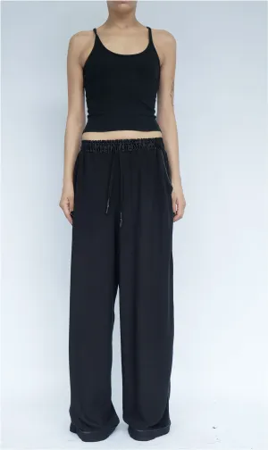 Washed Cotton Wide  Trousers
