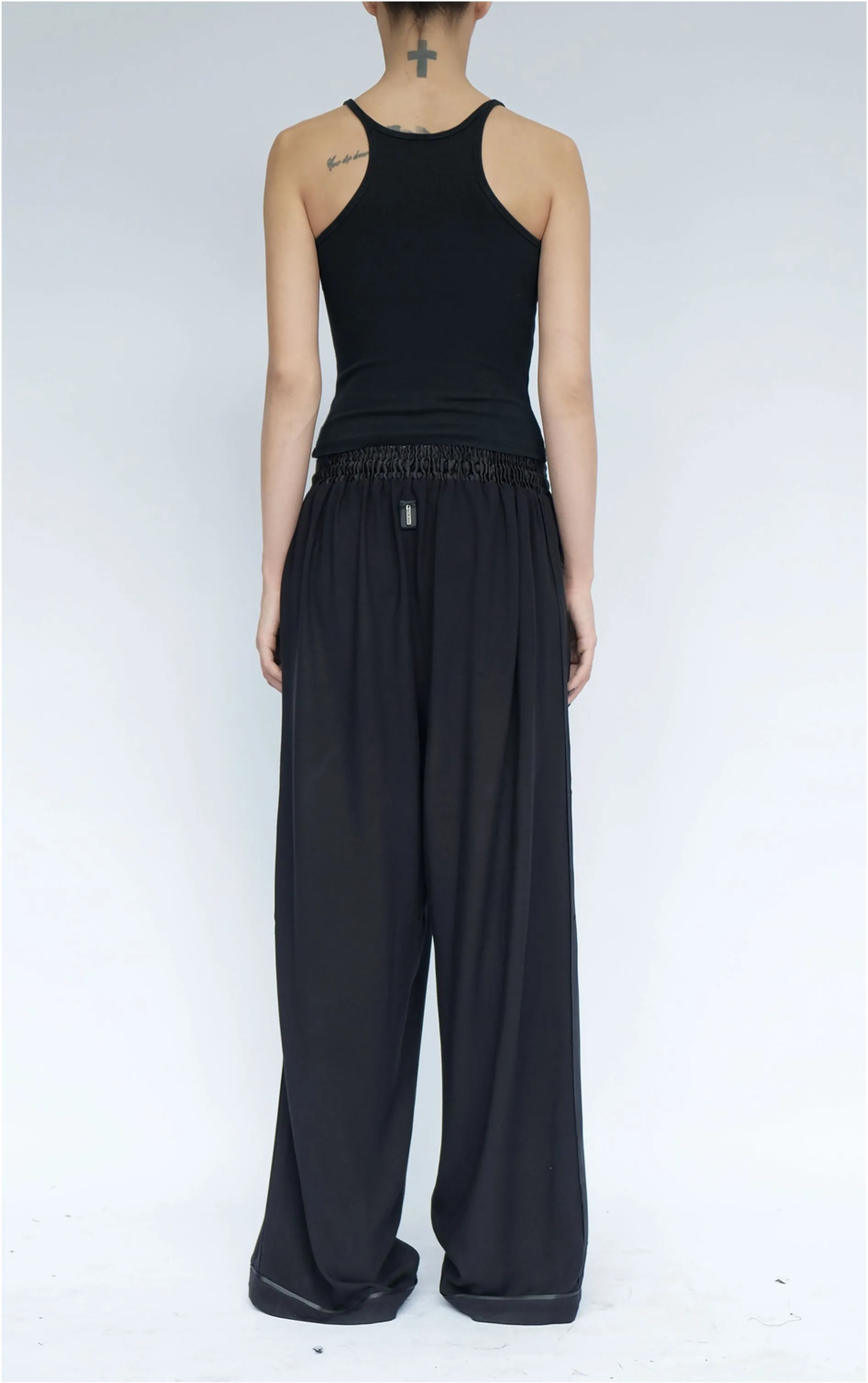 Washed Cotton Wide  Trousers