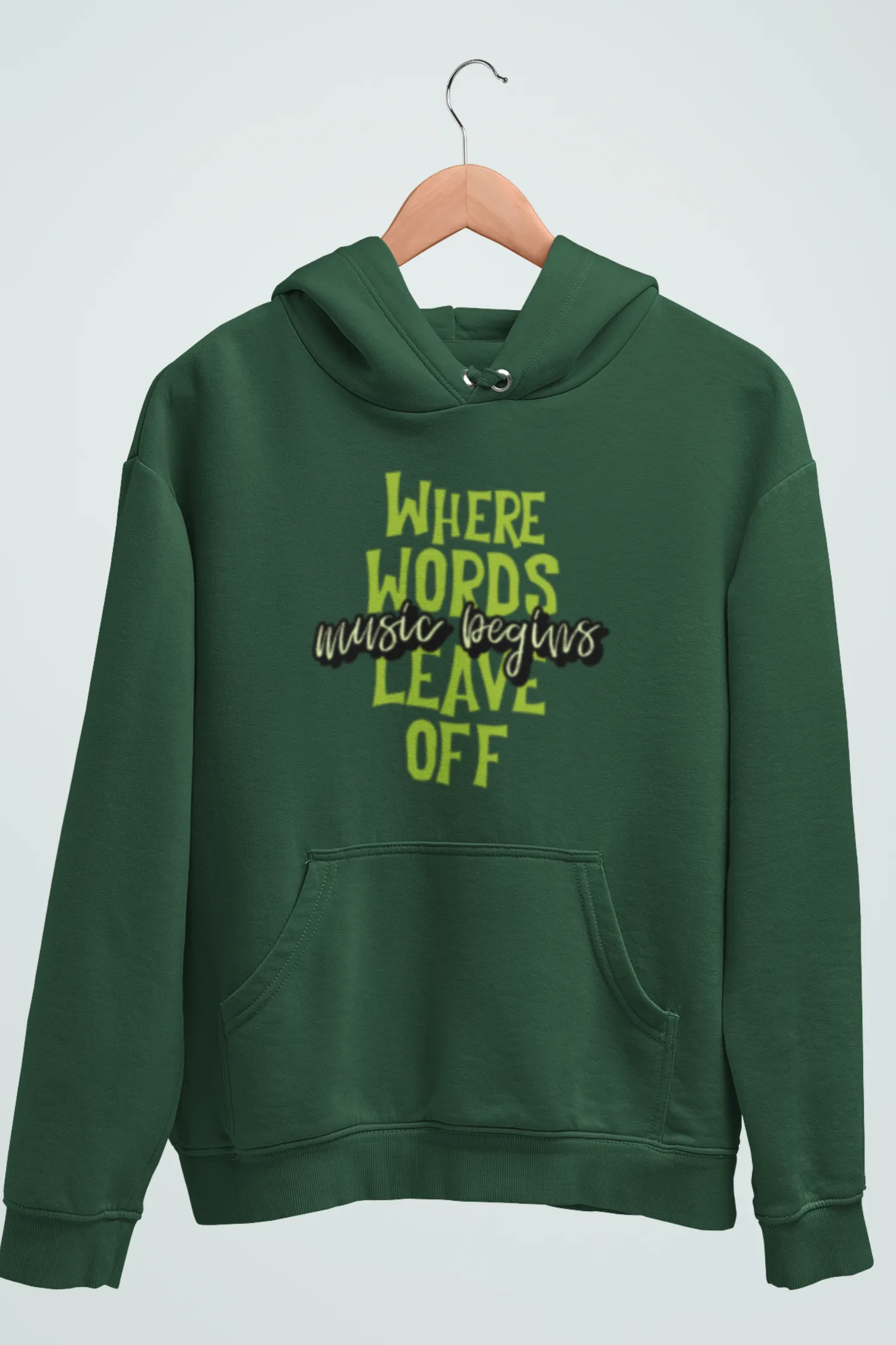 Where Words Leave Off Music Begins Men's Hoodie