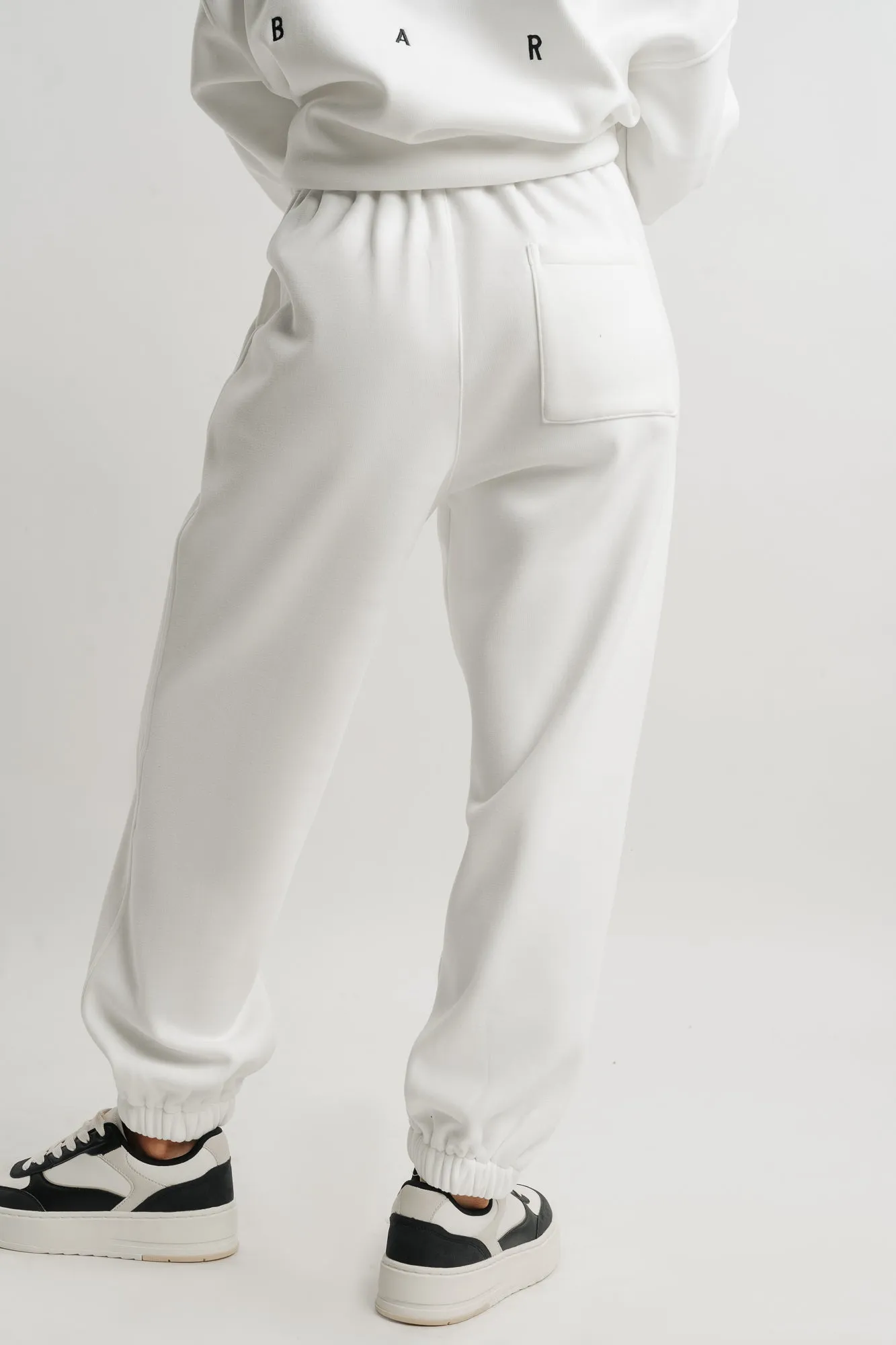 White Two Piece Sweatshirt And Jogger Set