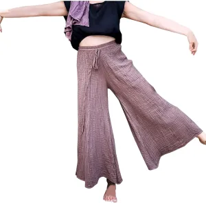Women's Linen Pants Tall Summer Flowy Leg High Waisted Trousers 2025 Breathable Comfort Fit Yoga Pants